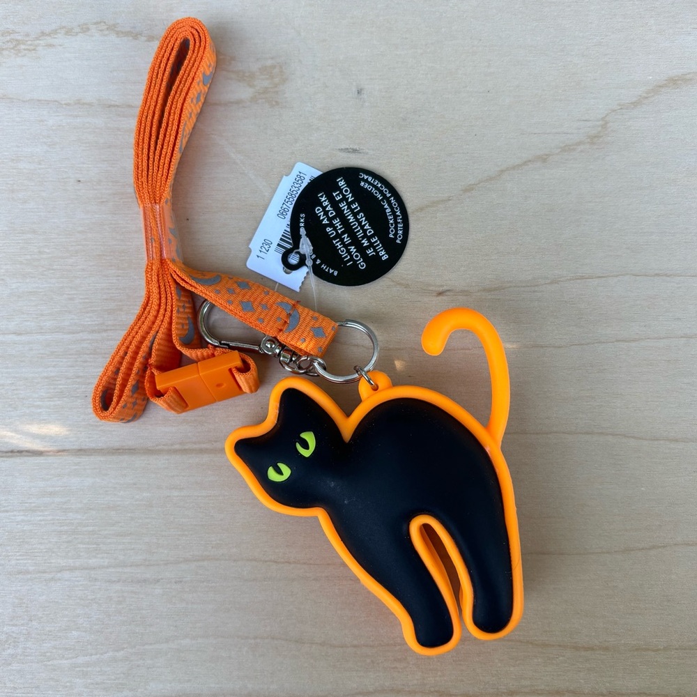 Bath & Body Works LED Cat Lanyard Keychain PocketBac Sanitizer Holder